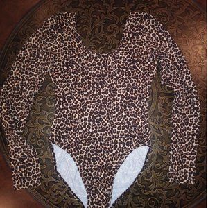 NWT Cotton Spandex Leopard Bodysuit